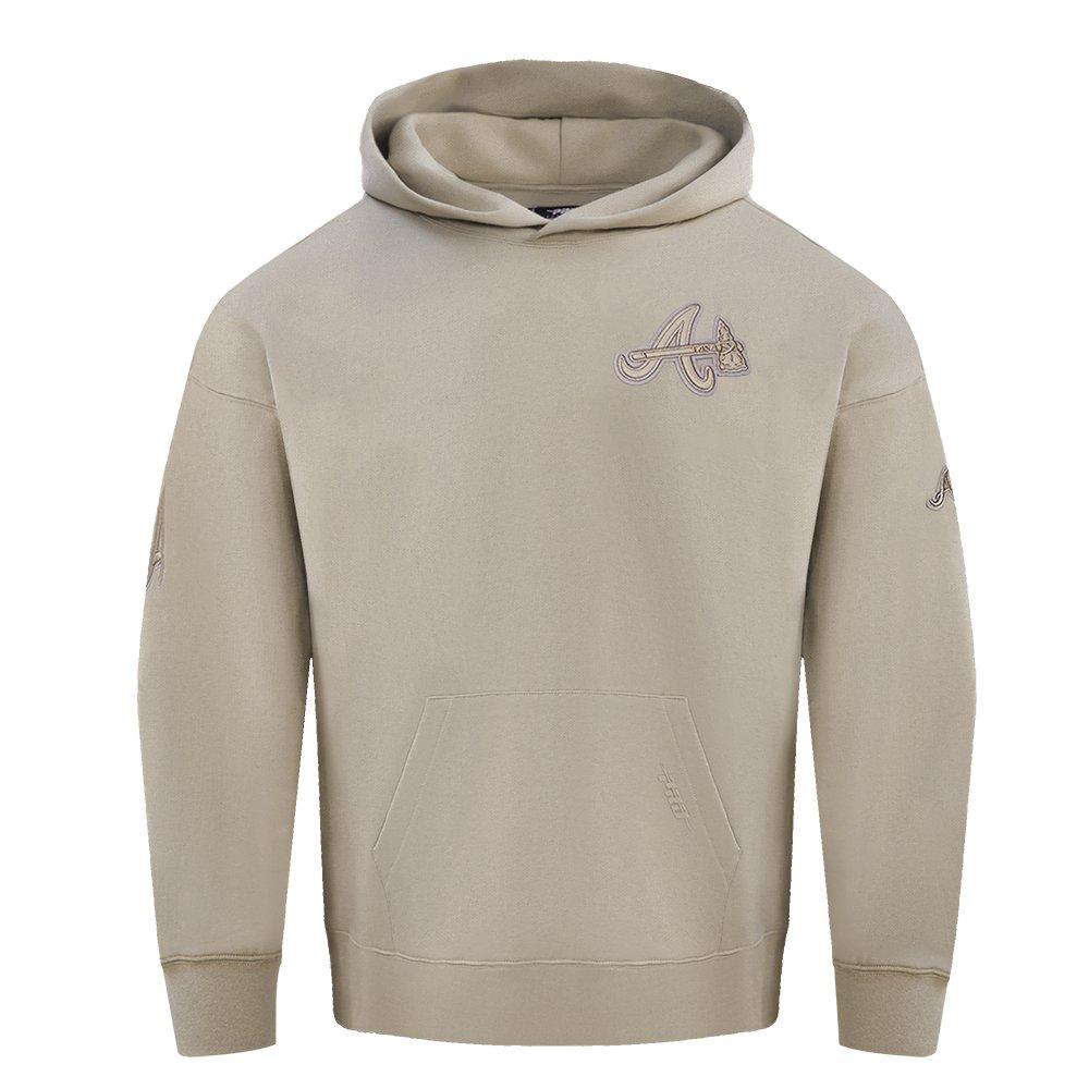 Pro Standard Men's MLB Atlanta Braves Neutral Drop Shoulder Pullover Hoodie